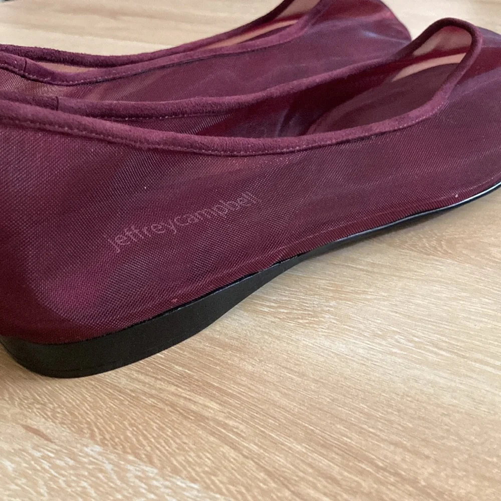 Jeffrey Campbell Mesh Ballet Flats Burgundy Red 7